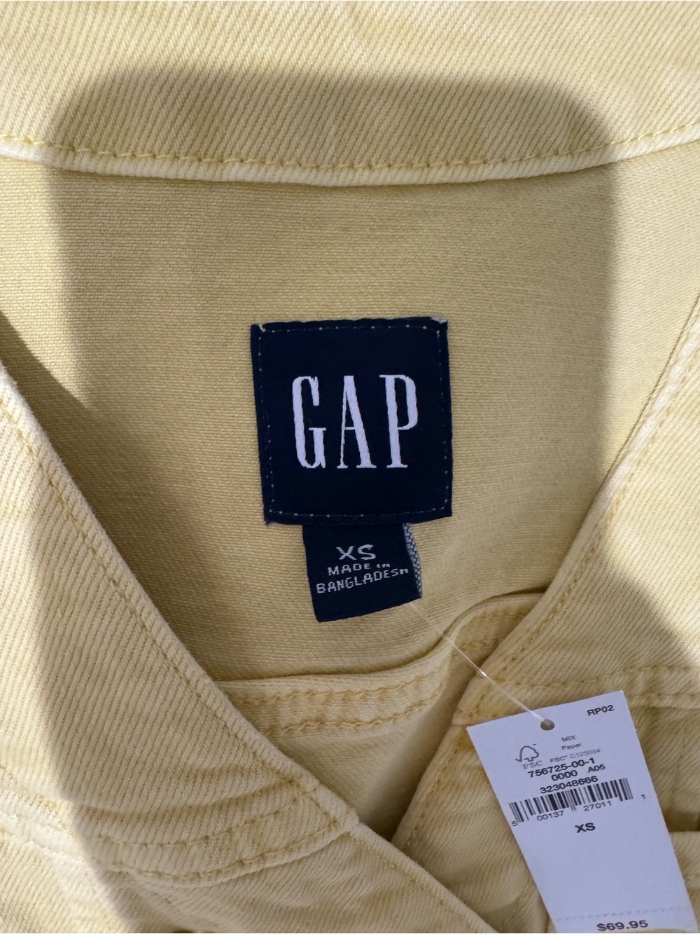 NWT GAP Yellow Sleeveless Button-Front Denim  Mini Dress XS - Picture 4 of 6